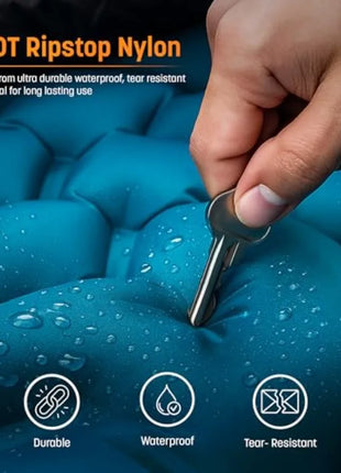 Inflatable Sleeping Bag with Built-In Pump