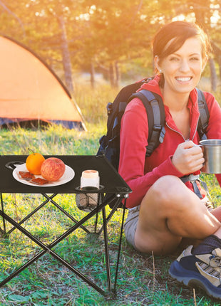 Portable Foldable Camping Table with Cup Holders