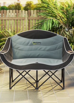 Double Folding Camping Chair with Padded Seat