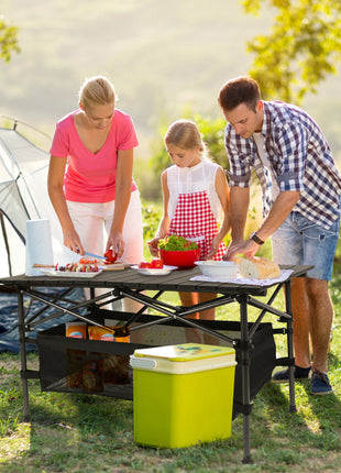 Portable Folding Camping Table with Storage Mesh Basket