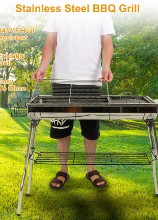 Stainless Steel Folding BBQ Grill
