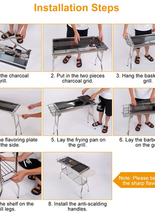 Stainless Steel Folding BBQ Grill