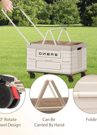 Foldable Rolling Storage Cart with 360° Wheels