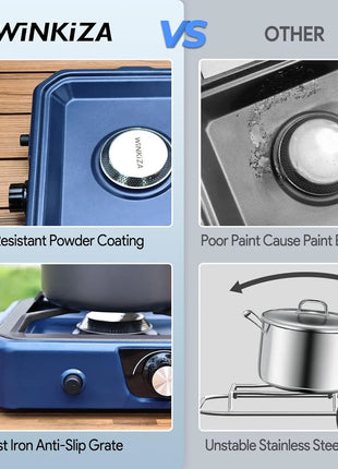 Portable Propane Camping Stove with Cutting Board, 8000 BTU