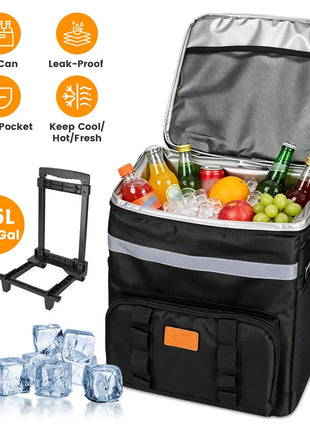 35L Rolling Cooler Backpack with Wheels | Insulated for Camping, Beach & Picnic