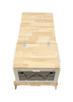 Foldable Camping Table with Storage Cabinet