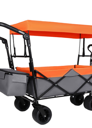 480 lbs Camping Wagon with Canopy & All-Terrain Wheels