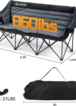 3-Person Folding Camping Couch Chair