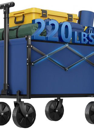 220 lbs Heavy Duty Foldable Wagon Cart with Wheels