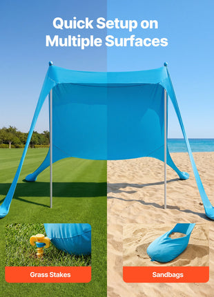 Portable Beach Sun Shelter Canopy with UPF 50+ UV Protection