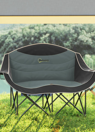 Double Folding Camping Chair with Padded Seat