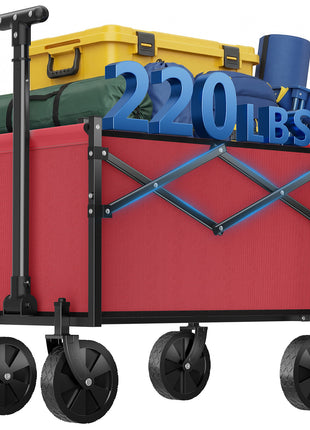 220 lbs Heavy Duty Foldable Wagon Cart with Wheels