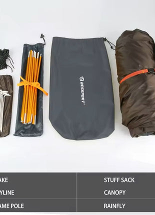 Lightweight Waterproof 2-Person Camping Tent with Dual Doors - Perfect for Backpacking and Outdoor Adventures!