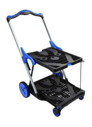 2-Tier Collapsible Shopping Cart with Storage Crate