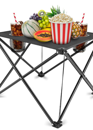 Portable Foldable Camping Table with Cup Holders