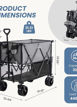 440 lbs Double-Decker Camping Wagon Cart