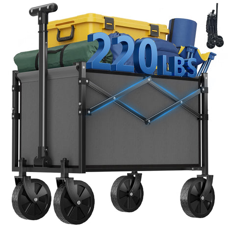 220 lbs Heavy Duty Foldable Wagon Cart with Wheels
