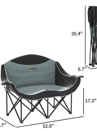 Double Folding Camping Chair with Padded Seat