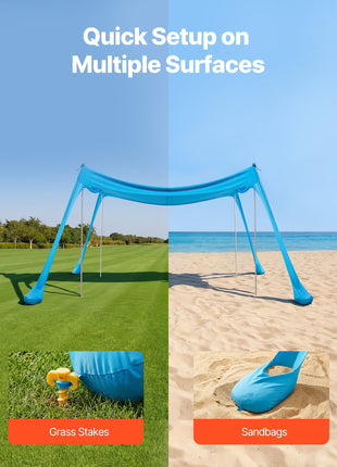Portable 10x10 FT Beach Canopy with UPF 50+ UV Protection