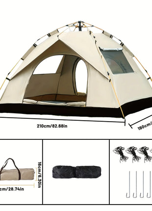 Automatic Instant Setup Camping Tent – Lightweight, Windproof & Waterproof 2 Person Tent with Dual Doors