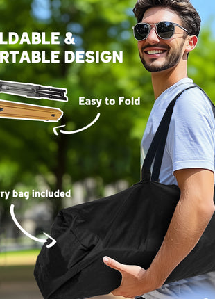 3Ft Aluminum Small Folding Table, Portable Camping Table with Storage Bag, Carry Bag for Outdoor Picnic BBQ, Brown