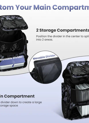 42L Fishing Tackle Backpack with Rod Holders | Water-Resistant Storage Bag
