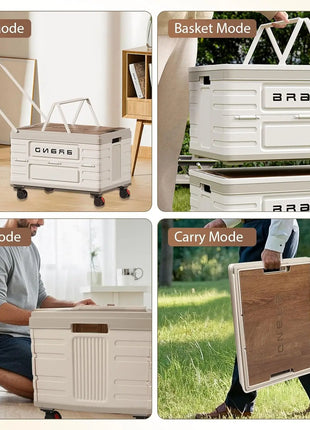 Foldable Rolling Storage Cart with 360° Wheels