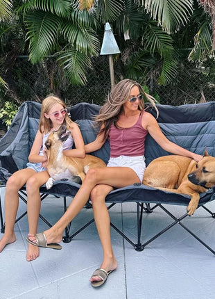 3-Person Folding Camping Couch Chair