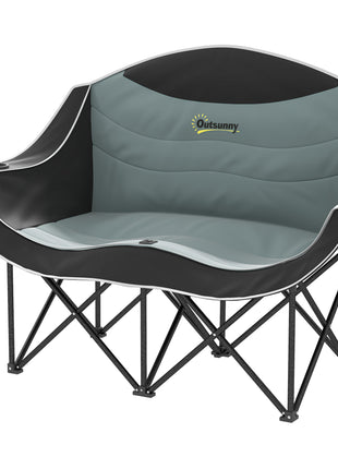 Double Folding Camping Chair with Padded Seat