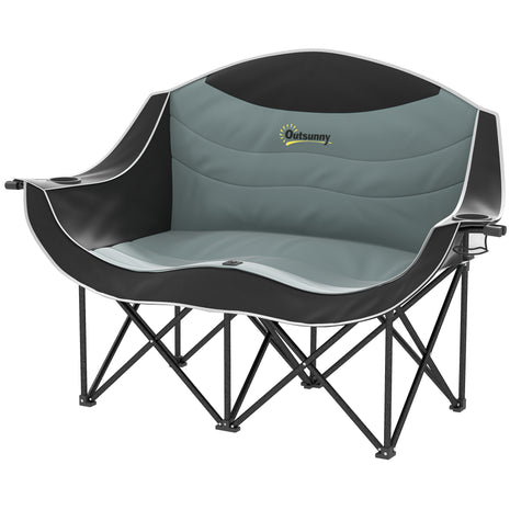 Double Folding Camping Chair with Padded Seat