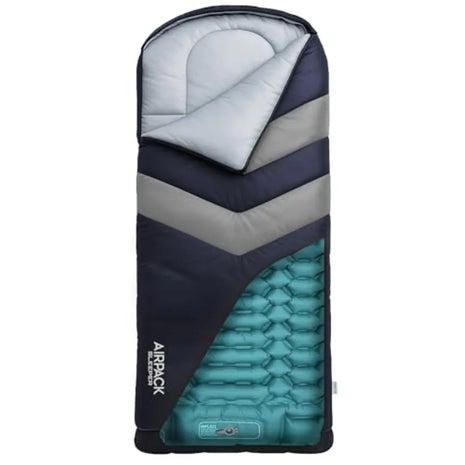 Inflatable Sleeping Bag with Built-In Pump