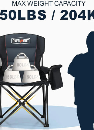 Oversized Heavy Duty Camping Chair with Cooler Pocket