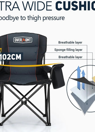 Oversized Heavy Duty Camping Chair with Cooler Pocket