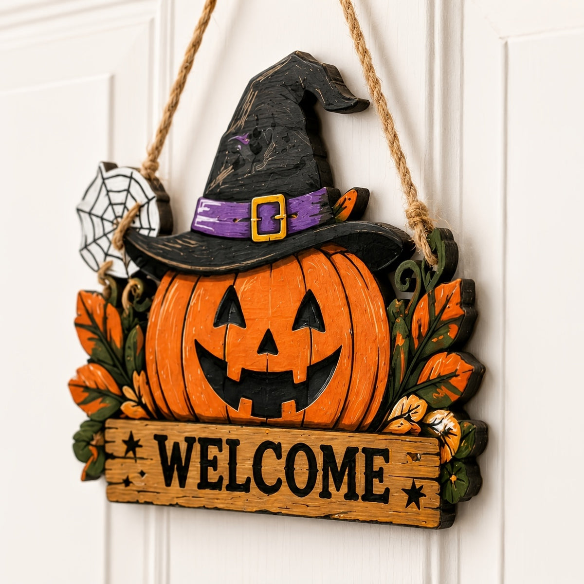 Halloween Wooden Pumpkin, Ghost & Cat Tabletop Decor