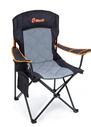 Oversized Padded Folding Camping Chair with Cup Holder