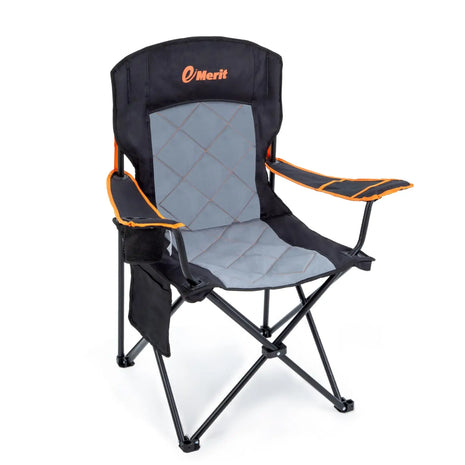 Oversized Padded Folding Camping Chair with Cup Holder