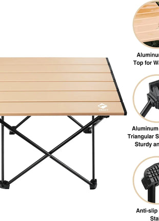 Ultralight Aluminum Folding Camping Table with Carry Bag
