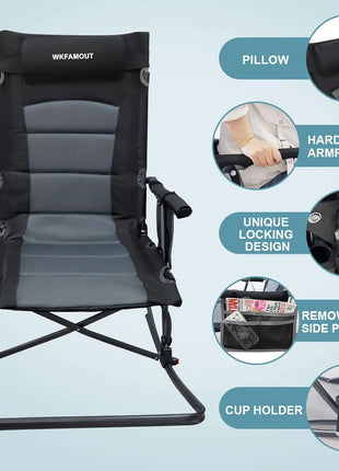 Oversized Rocking Camping Chair with Footrest