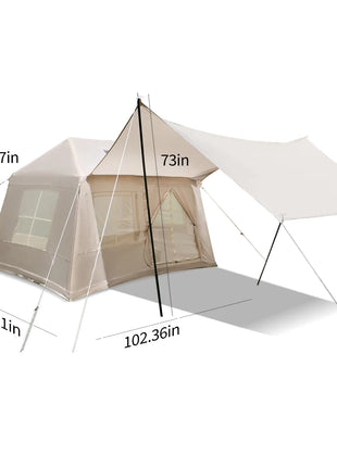 Premium Inflatable Glamping Tent with Awning & Pump