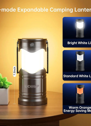 Solar Camping Lantern with USB Rechargeable LED