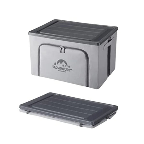 68L Foldable Camping Storage Box with Lid & Handles