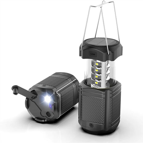 Solar Hand Crank Camping Lantern – 5000mAh USB Charger