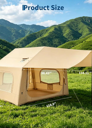Premium 3-5 Person Inflatable Camping Tent with Skylight & Hand Pump