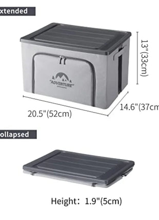 68L Foldable Camping Storage Box with Lid & Handles