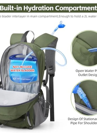 Lightweight Waterproof Hiking Backpack for Travel, Camping & Cycling