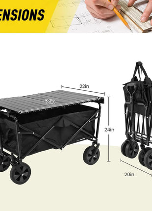 Camping Wagon Cart with Foldable Table Top