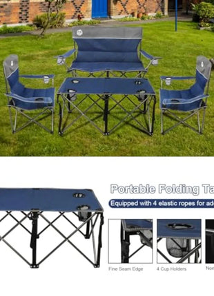4-Person Folding Camping Chair Set
