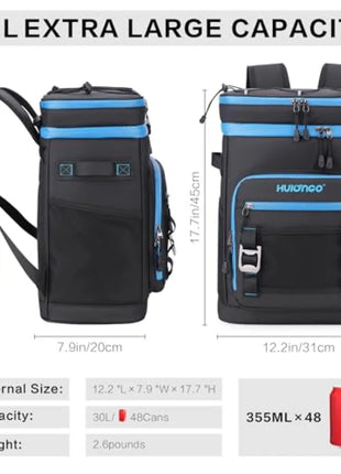 Large Waterproof Insulated Cooler Backpack for Camping, Beach & Fishing