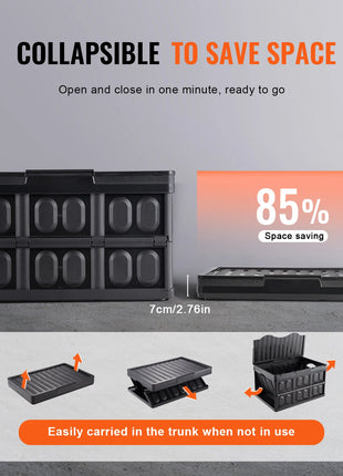 45L Foldable Storage Box with Lid & Handles