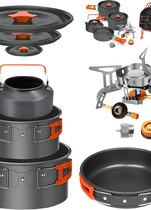 All-in-One Camping Cookware Set with Stove